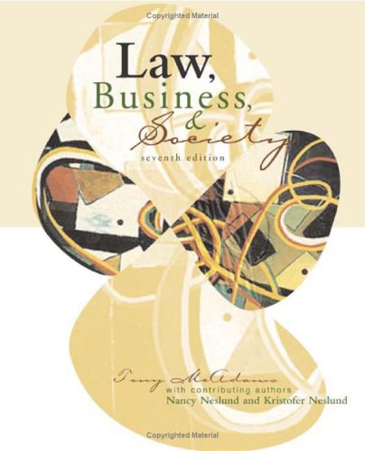 law business  and society 7th edition tony mcadams , laura p. hartman , james freeman 0072558261,