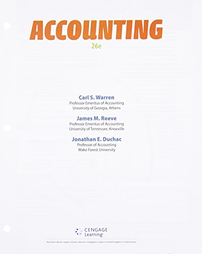 accounting 26th edition carl s. warren, jim m.reeve, jonathan duchac 1305088409, 9781305088405