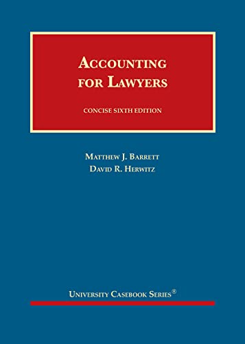 accounting for lawyers concise 6th edition mathew barrett , david herwitz 1636591078, 9781636591070,