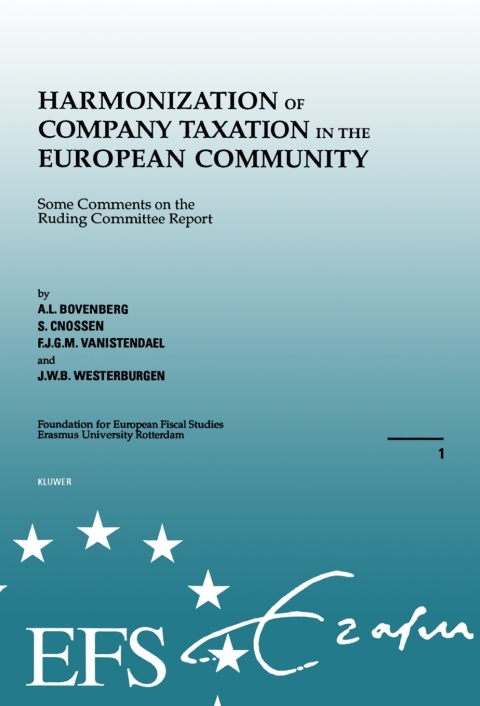 harmonization of company taxation in the european community 1st edition al bovenberg, s. cnossen, fj.g.m.
