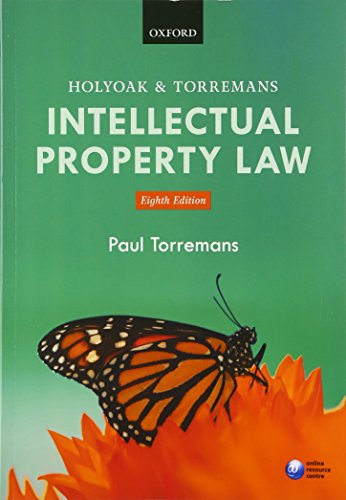 holyoak and torremans intellectual property law 8th edition paul torremans 0198734778, 9780198734772