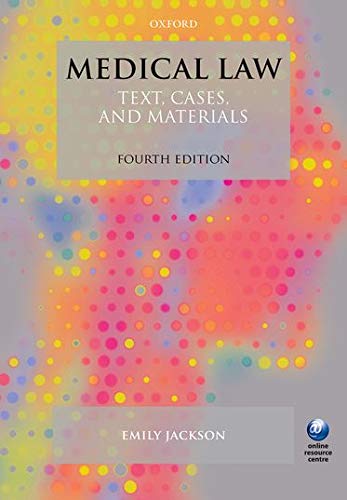 medical law text  cases and materials 4th edition emily jackson 0198743505, 9780198743507