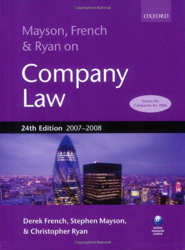 mayson  french and ryan on company law 24th edition derek french , stephen mayson , christopher ryan