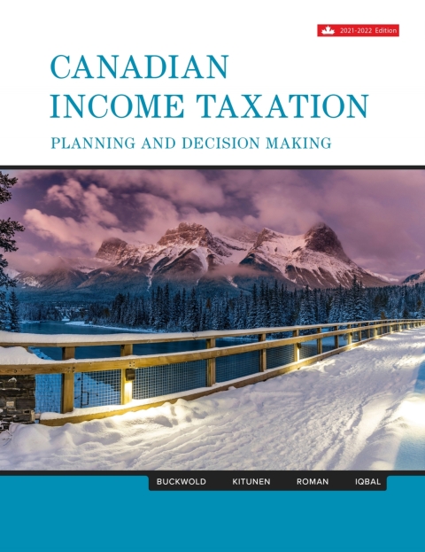 canadian income taxation 2021-2022 24th edition william buckwold, joan kitunen, matthew roman, abraham iqbal