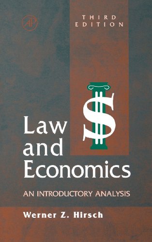 law and economics  an introductory analysis 3rd edition werner z. hirsch 0123494826, 9780123494825
