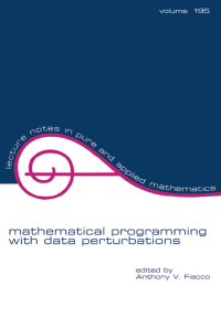 mathematical programming with data perturbations 1st edition anthony fiacco 1138413259, 9781138413252