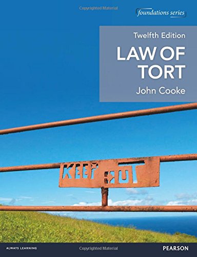 law of tort 12th edition john cooke 1292062827, 9781292062822
