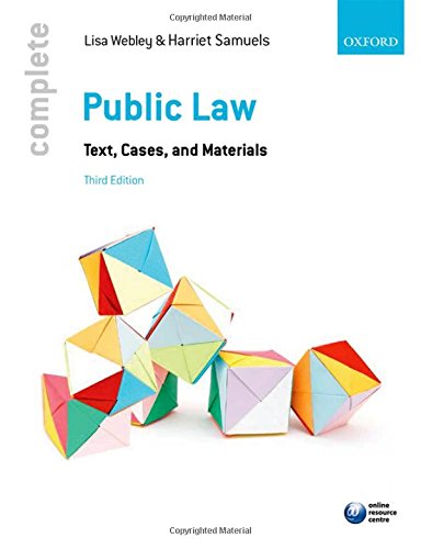 complete public law text  cases  and materials 3rd edition lisa webley , harriet samuels 0198714491,