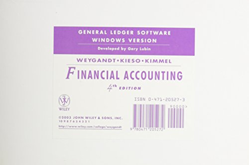 financial accounting general ledger software windows version 4th edition jerry j. weygandt, donald e. kieso,