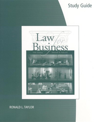law for business 16th edition john d. ashcroft , janet ashcroft 0324381565, 9780324381566