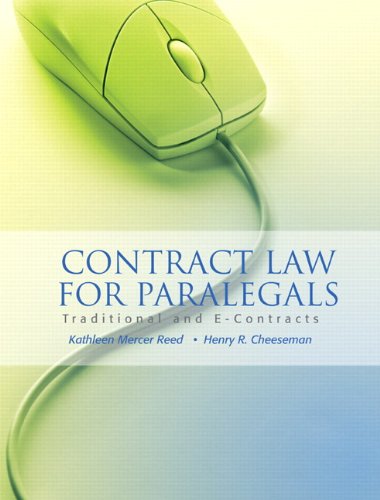 contract law for paralegals traditional and e contracts 1st edition kathleen reed ,  henry r.cheeseman