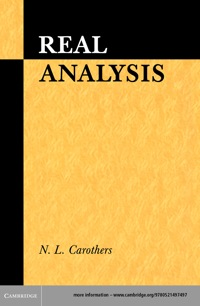 real analysis 1st edition n. l. carothers 0521497566, 9780521497565