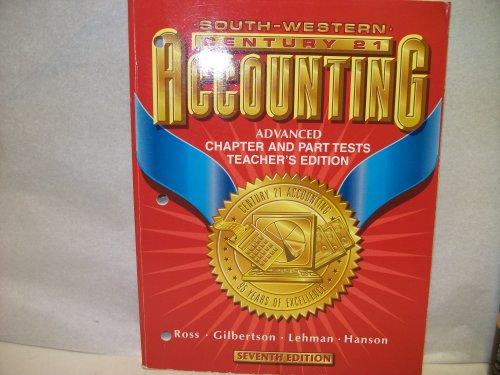 south western century 21 accounting advanced chapter and part tests teachers edition 1st edition gilbertson,