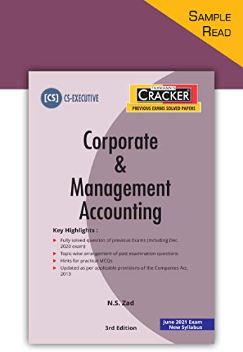 corporate and management accounting 3rd edition n.s. zad 9390585600, 9789390585601