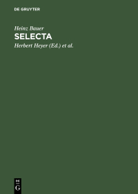 selecta 1st edition heinz bauer 3110173506, 9783110173505