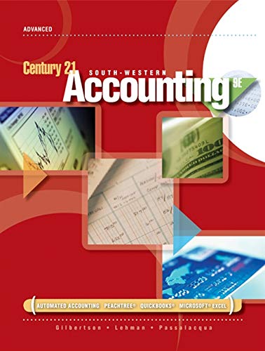 century 21 south wastern  accounting advanced 9th edition claudia bienias gilbertson, mark w lehman, daniel