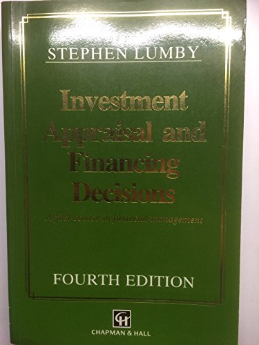 investment appraisal and financing decisions 4th edition stephen lumby 0412410702, 9780412410703