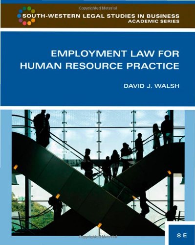 employment law for human resource practice 3rd edition david j. walsh 0324594852, 9780324594850
