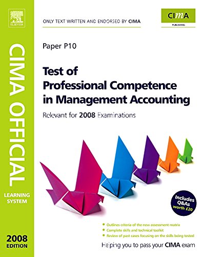 cima official learning system test of professional competence in management accounting relevant for 2008