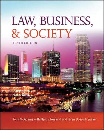 law business and society 10th edition tony mcadams 0073525006, 9780073525006