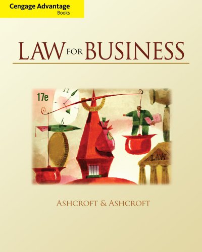 cengage advantage books law for business 17th edition john d. ashcroft , janet ashcroft 0324786530,