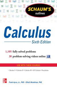 schaums outline calculus 6th edition frank ayres, elliott mendelson 0071795537, 9780071795531