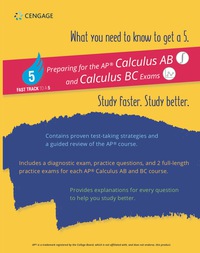 fast track to a 5 test preparing for ap calculus ab and bc exams 1st edition learning cengage 1337625167,