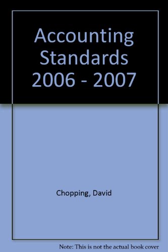 accounting standards 2006-2007 1st edition david ,  chopping 1841407623, 9781841407623