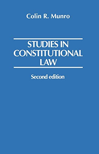 studies in constitutional law 2nd edition colin r. munro 0406981434, 9780406981431