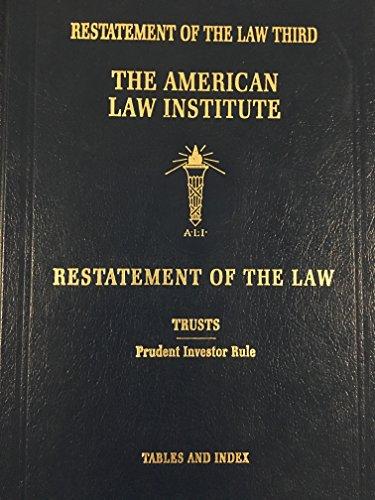 restatement of the law trusts prudent investor rule 1st edition american law institute 0314842462,