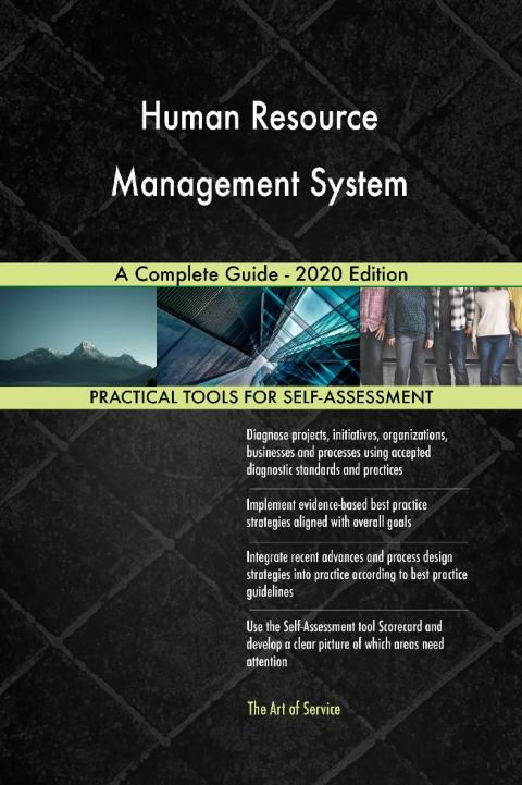 human resource management system a  guide 2020 edition gerardus blokdyk 065597332x, 9780655973324