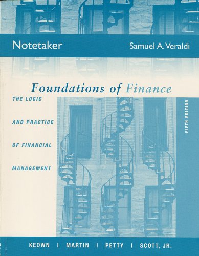 foundations of finance notetaker for student study pack 5th edition keown, martin, petty, scott, jr
