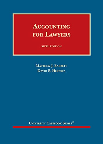 accounting for lawyers 6th edition barrett, matthew, herwitz, david 1636591051, 9781636591056