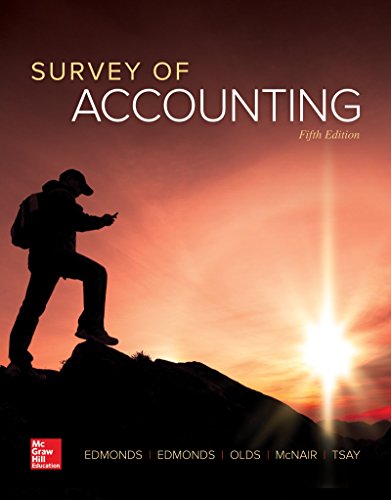 loose leaf survey of accounting 5th edition edmonds, thomas, christopher, olds, philip, mcnair, frances,