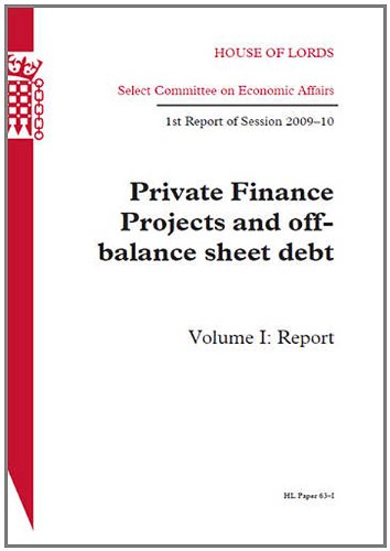 private finance projects and off balance sheet debt report volume 1 1st edition the stationery office