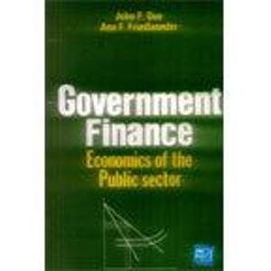 government finance economics of the public sector 1st edition due john f., f. friedlaender ann 8185386714,