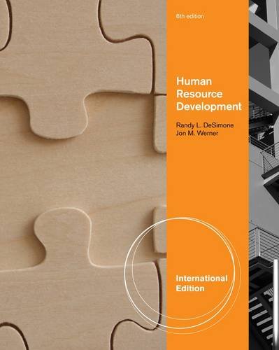 human resource development international edition randy l. desimone , jon m werner
