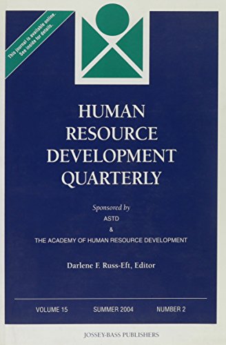 human resource development quarterly number 2 volume 15 1st edition darlene e. russ-eft 0787975524,