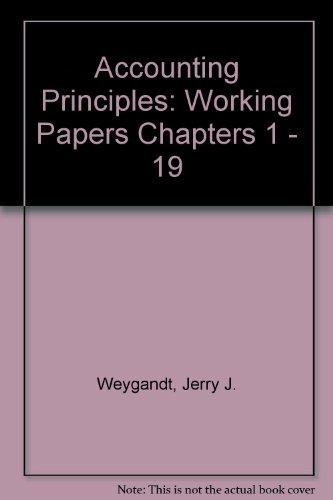 accounting principles working papers chapters 1-19 6th edition weygandt, jerry j. 0471391972, 9780471391975