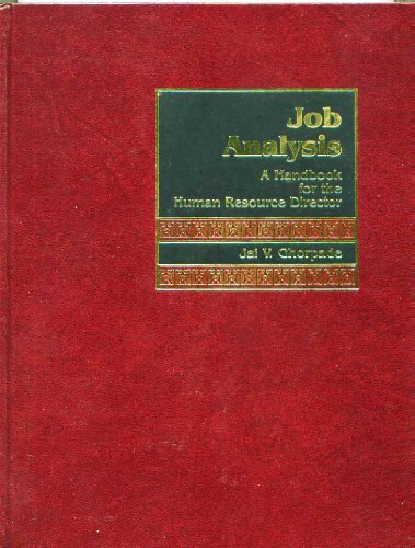 job analysis a handbook for the human resource director 1st edition jai ghorpade 0135102561, 9780135102565