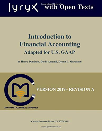 introduction to financial accounting adapted for us gaap 1st edition henry dauderis,, david annand, donna