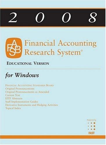 financial accounting research system educational version 2008 1st edition financial accounting standards