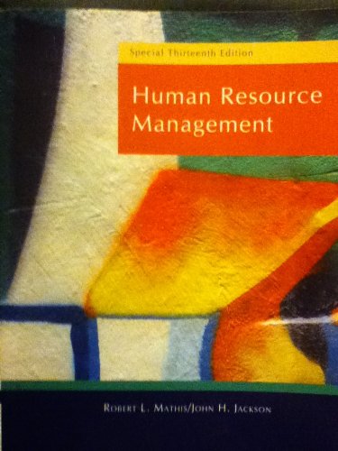 human resources management 13th edition robert l. mathis 1285024869, 9781285024868