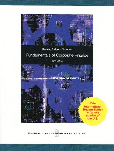 fundamentals of corporate finance 6th edition brealey, myers, marcus 0077123328, 9780077123321