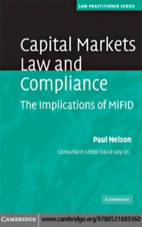 capital markets law and compliance 1st edition paul nelson 0521889367, 9780521889360
