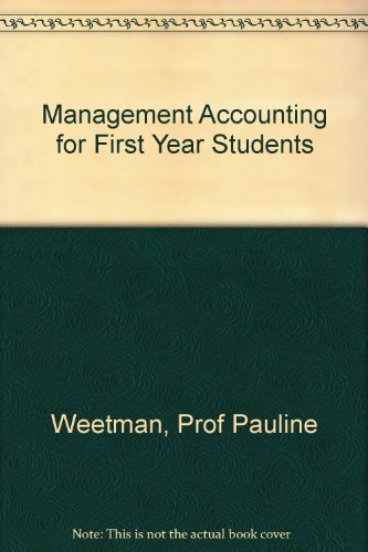 management accounting for first year students 1st edition weetman, prof pauline 0273623621, 9780273623625