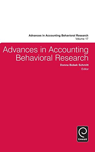 advances in accounting behavioral research volume 17 1st edition donna bobek schmitt 1783504455, 9781783504459