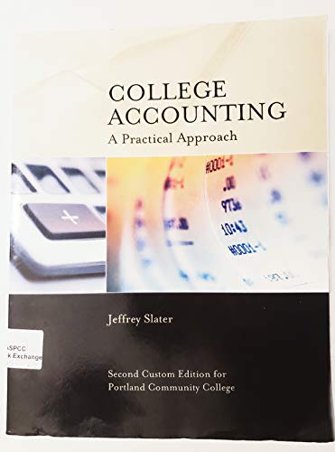 college accounting a practical approach 2nd edition jeffrey slater 1323241884, 9781323241882