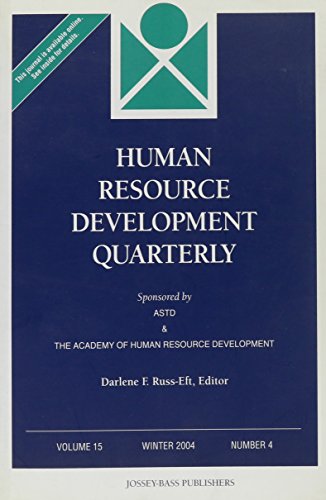 human resource development quarterly number 4 volume 15 1st edition darlene f. russ-eft 0787978485,