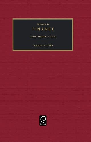 research in finance 1999 volume 17 1st edition andrew h. chen 0762305657, 9780762305650
